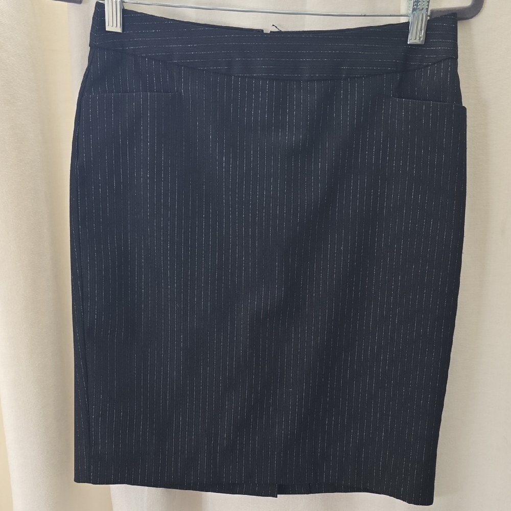Express Black and White Pinstripe Pencil Skirt